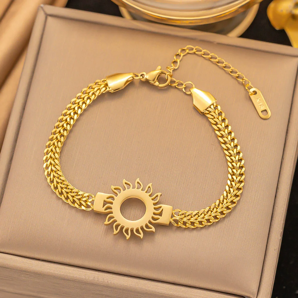 Wholesale Women's Geometric Heart Shape Electroplated Titanium Steel Bracelet Highend Accessory - Image 31