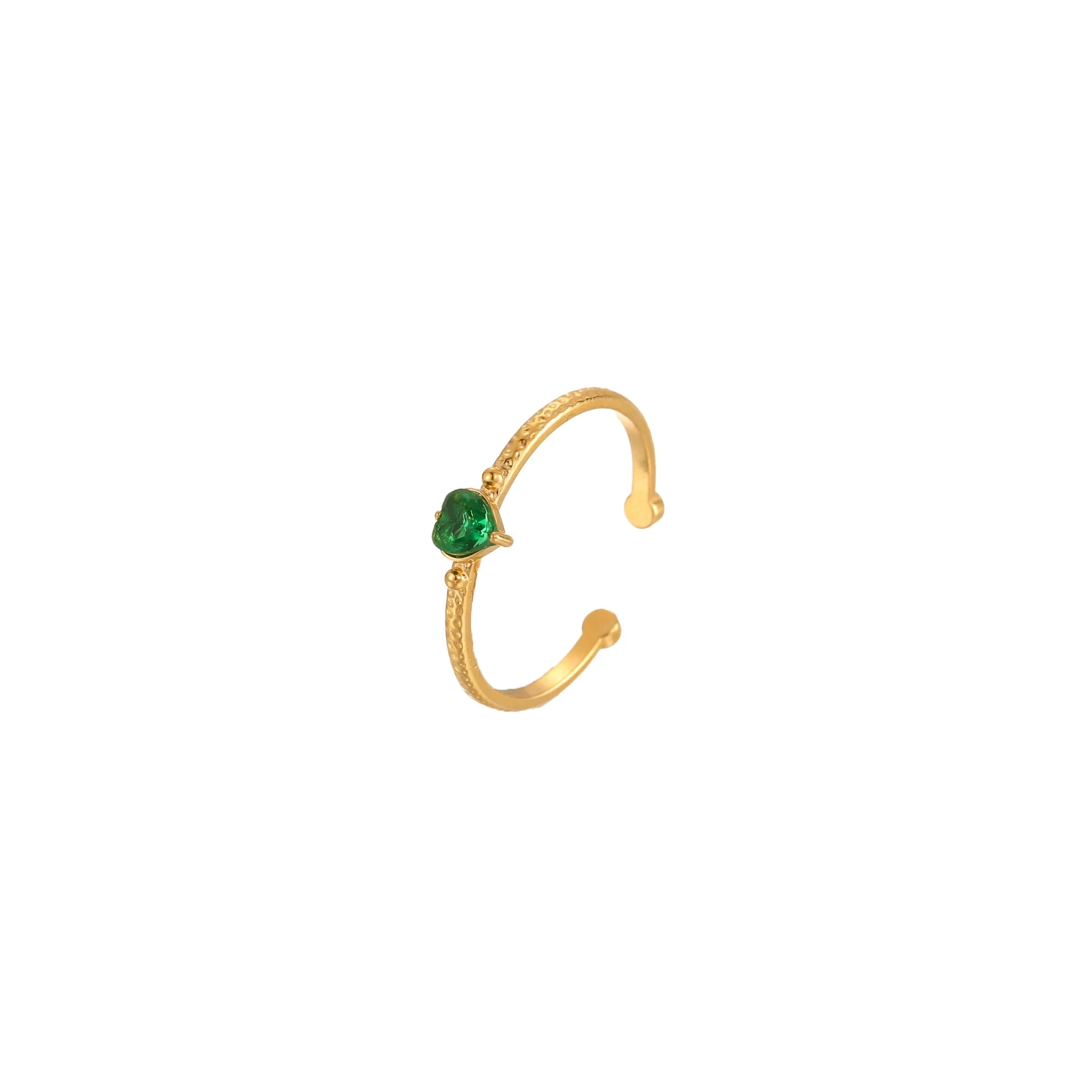 Wholesale Women's Geometric Heart Stainless Steel Electroplated Ring - Image 5