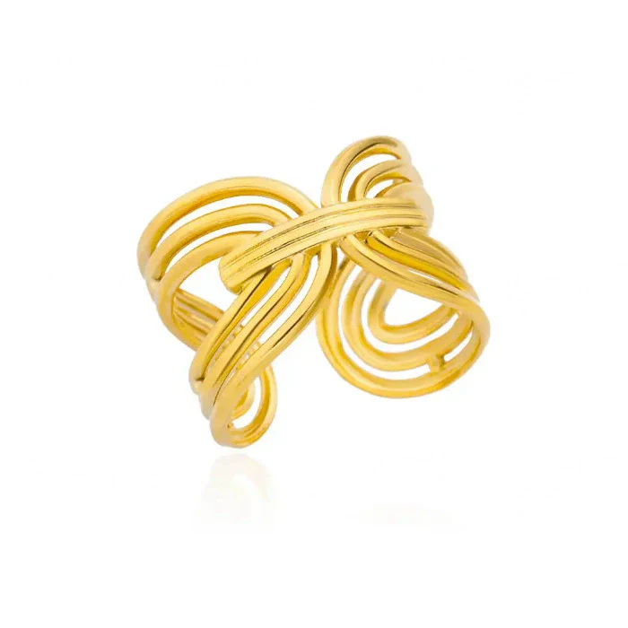Wholesale Women's Geometric Heartshaped And Fruitshaped Inlaid With Gold Copper Ring Accessories - Image 10