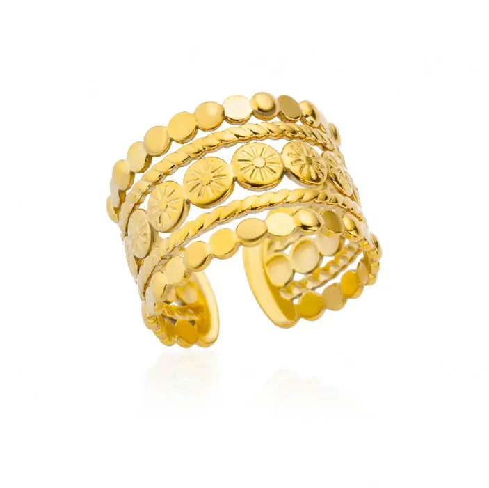 Wholesale Women's Geometric Heartshaped And Fruitshaped Inlaid With Gold Copper Ring Accessories - Image 11