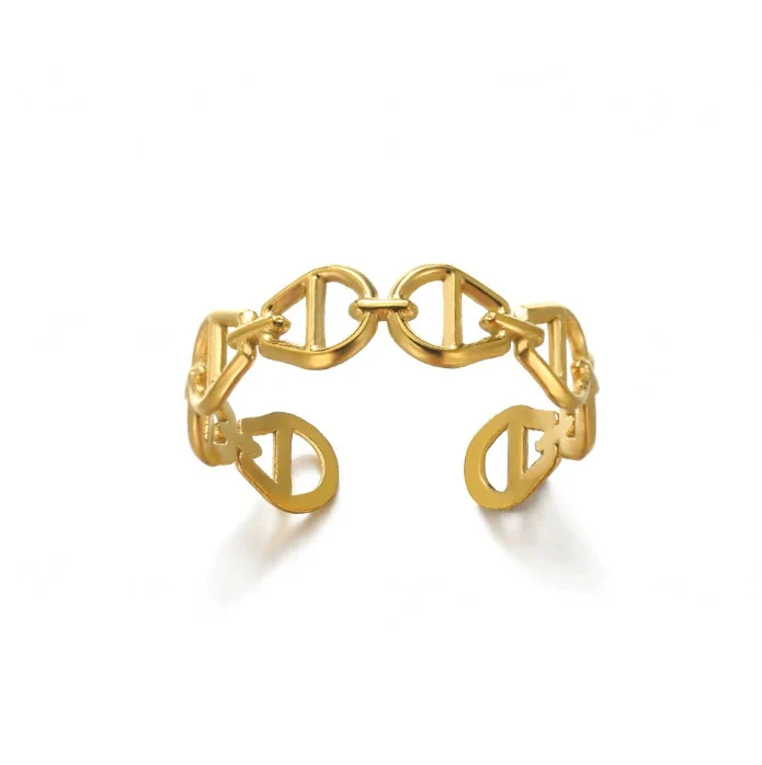 Wholesale Women's Geometric Heartshaped And Fruitshaped Inlaid With Gold Copper Ring Accessories - Image 15