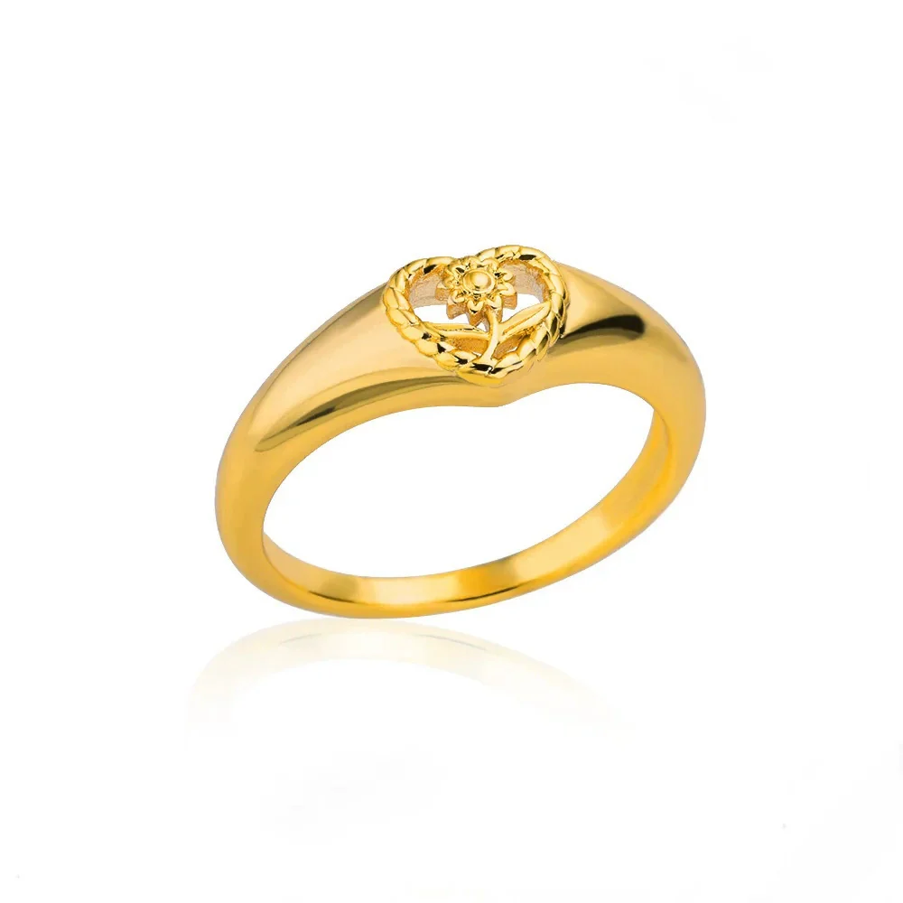 Wholesale Women's Geometric Heartshaped And Fruitshaped Inlaid With Gold Copper Ring Accessories - Image 5