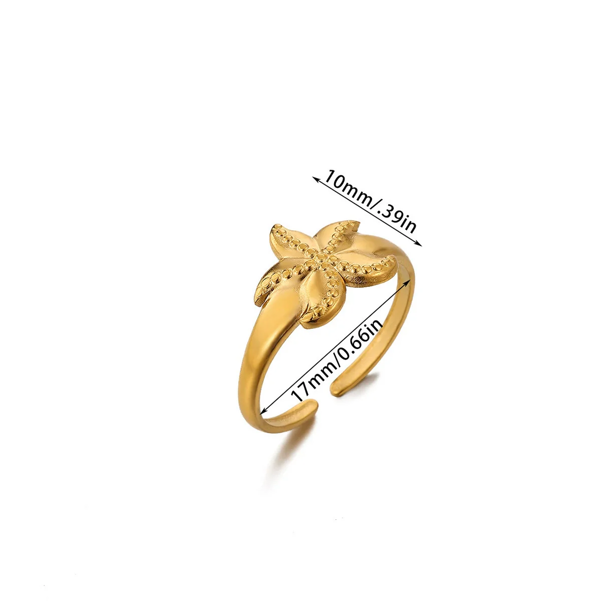 Wholesale Women's Geometric Hollow Flower Goldplated Inlaid With Gold Stainless Steel Zircon Ring With Fruit Shape And Pattern Light Luxury Style - Image 10