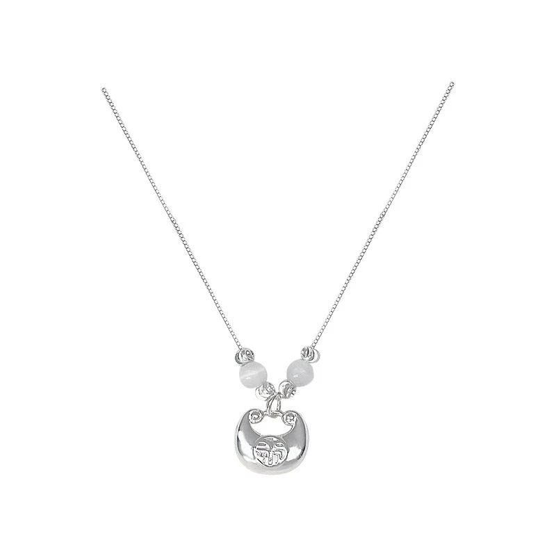 Wholesale Women's Geometric Ingot Opal Pendant Clavicle Chain Necklace Copper Alloy Electroplated - Image 5