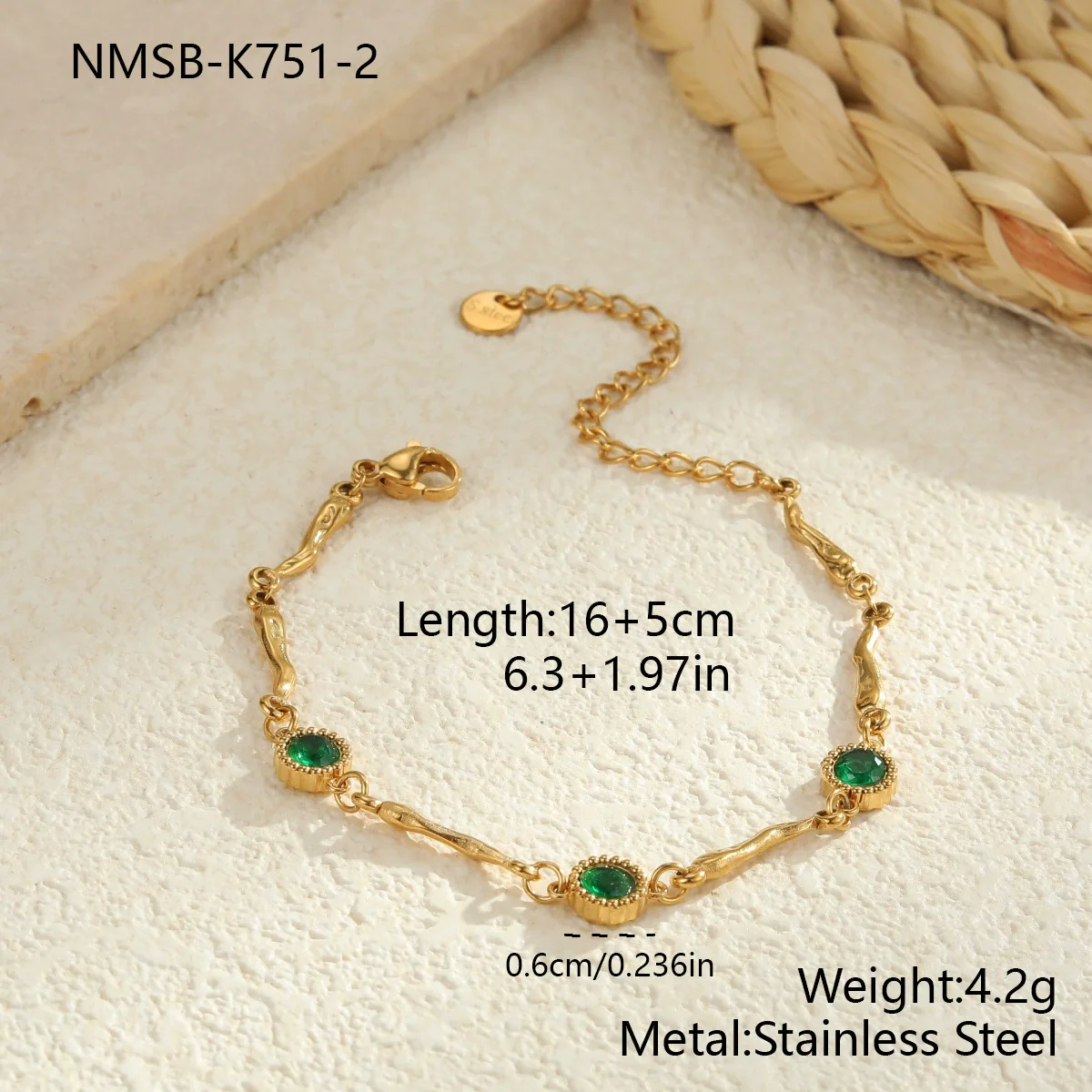 Wholesale Women's Geometric Inlaid Color Zircon 18K Stainless Steel Electroplated Bracelet Light Luxury Highend Jewelry - Image 7