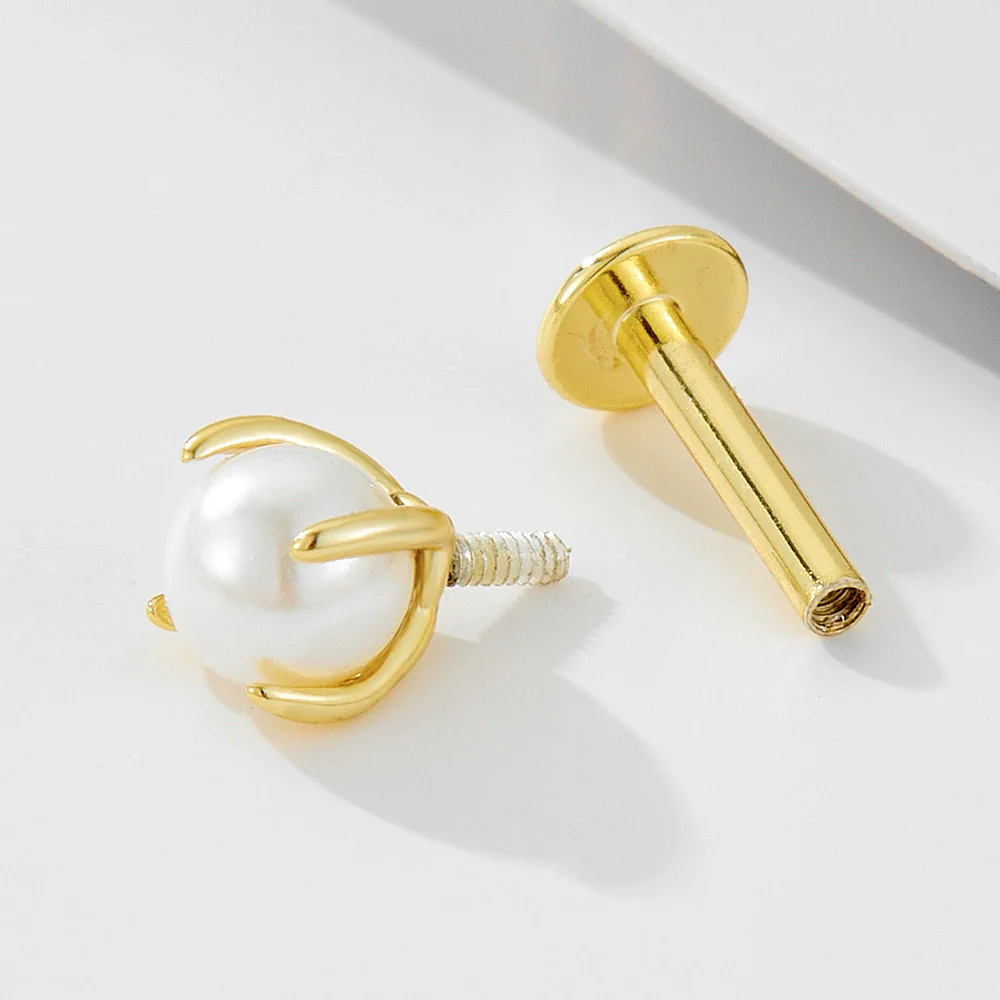Wholesale Women's Geometric Inlaid Pearl 925 Sterling Silver Earrings - Image 3
