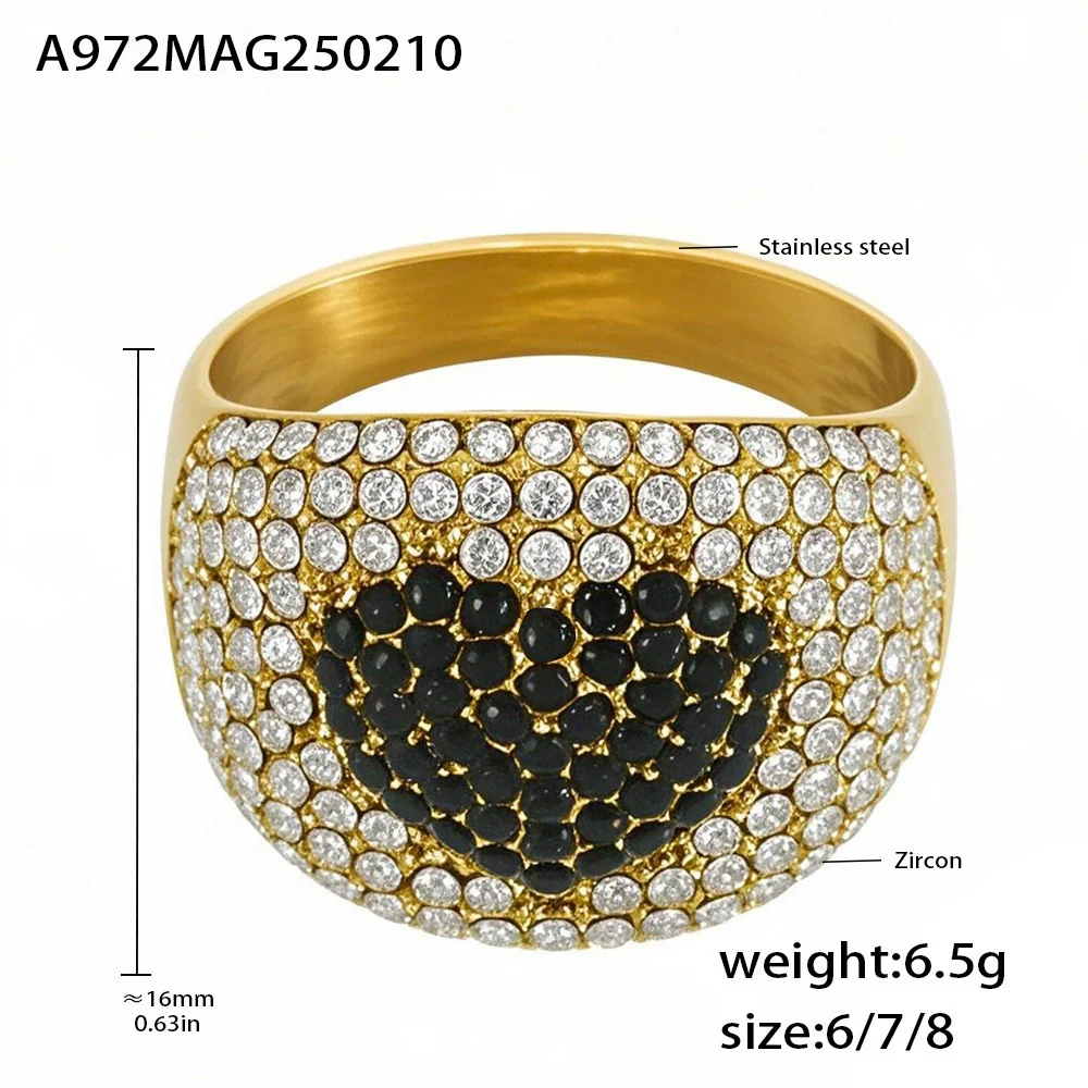 Wholesale Women's Geometric Light Luxury Style Ferris Wheel Love Ring Titanium Steel Gold Plated Jewelry - Image 7