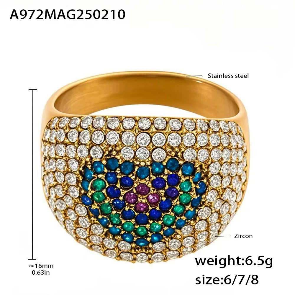 Wholesale Women's Geometric Light Luxury Style Ferris Wheel Love Ring Titanium Steel Gold Plated Jewelry - Image 8