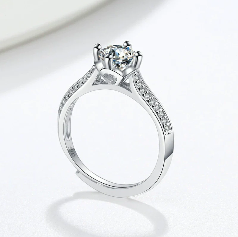 Wholesale Women's Geometric Moissanite Ring S925 Sterling Silver Electroplated - Image 3