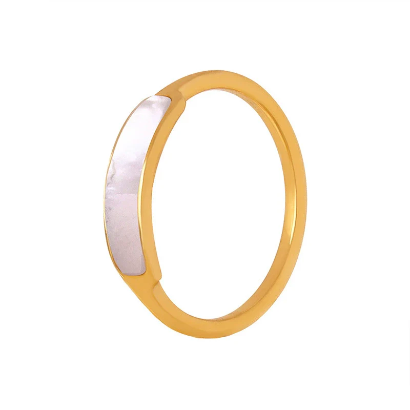 Wholesale Women's Geometric Niche Style Electroplated Titanium Steel Ring Jewelry - Image 5