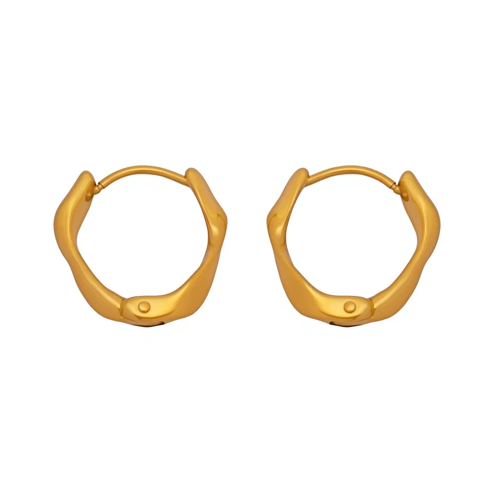 Wholesale Women's Geometric Retro Cool Style Electroplated Stainless Steel Ferris Wheel Twist Earrings - Image 5
