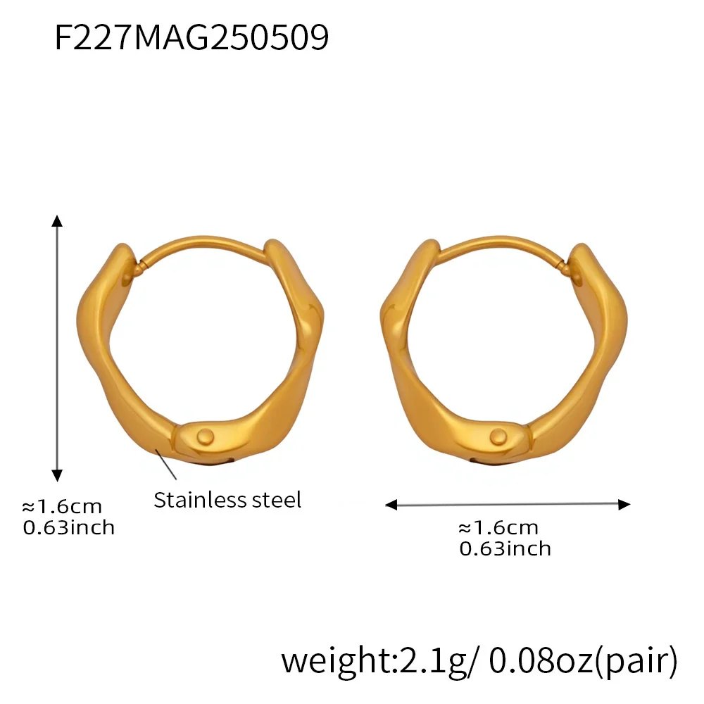 Wholesale Women's Geometric Retro Cool Style Electroplated Stainless Steel Ferris Wheel Twist Earrings - Image 6