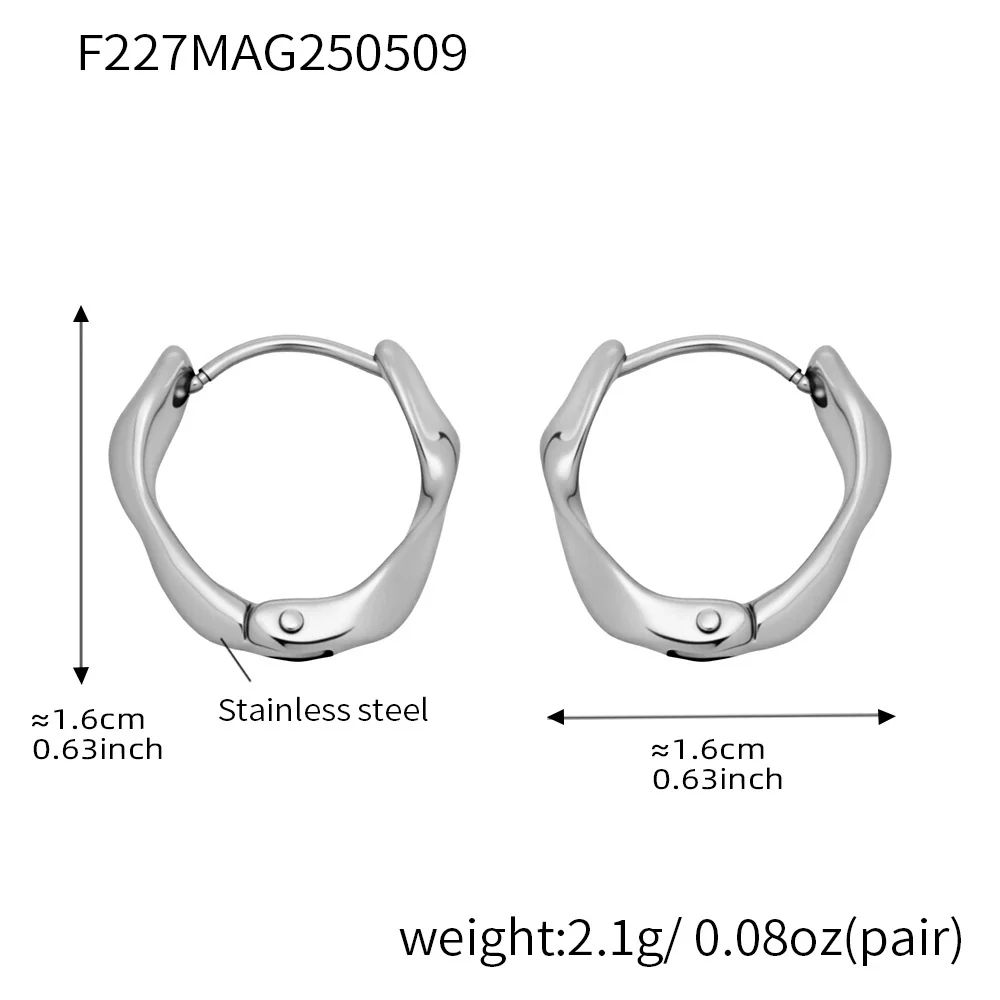 Wholesale Women's Geometric Retro Cool Style Electroplated Stainless Steel Ferris Wheel Twist Earrings - Image 7