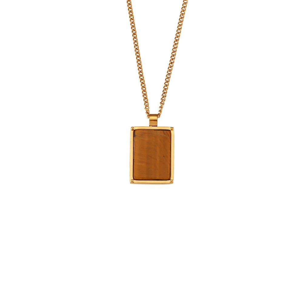 Wholesale Women's Geometric Retro Versatile Titanium Steel And Stainless Steel 18K Gold Plated Round Pendant Necklace - Image 5