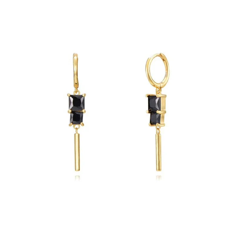 Wholesale Women's Geometric S925 Silver Needle And Copper Pendant Earrings Set With Diamonds And Zircon - Image 4