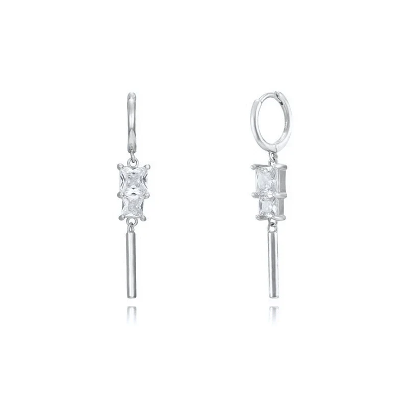 Wholesale Women's Geometric S925 Silver Needle And Copper Pendant Earrings Set With Diamonds And Zircon - Image 6