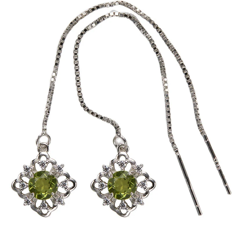Wholesale Women's Geometric S925 Sterling Silver 18K Gold Natural Color Treasure Earrings Jewelry - Image 5