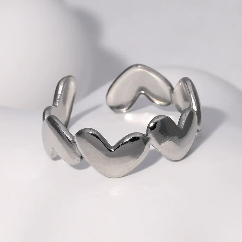 Wholesale Women's Geometric Simple Electroplated Stainless Steel Open Ring Fashion Hand Jewelry - Image 3