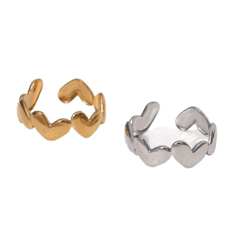 Wholesale Women's Geometric Simple Electroplated Stainless Steel Open Ring Fashion Hand Jewelry - Image 5