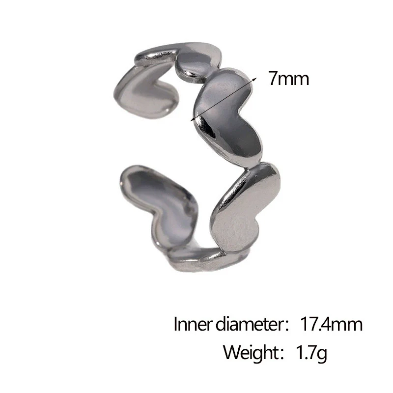 Wholesale Women's Geometric Simple Electroplated Stainless Steel Open Ring Fashion Hand Jewelry - Image 7