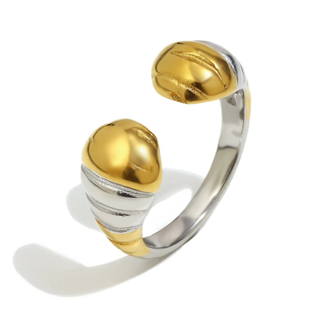 Wholesale Women's Geometric Snake Head Ring Stainless Steel 18K Gold Plated Hand Jewelry - Image 5
