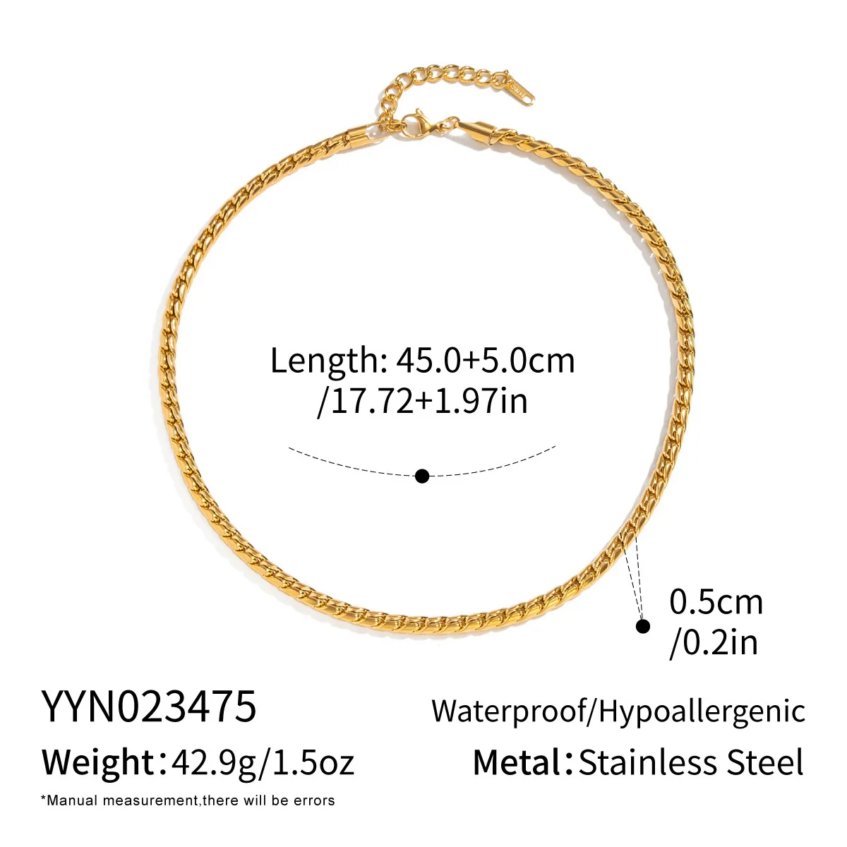 Wholesale Women's Geometric Stacked Chain Necklace Handmade Stainless Steel With 18K Real Gold Pvd Furnace Vacuum Plating - Image 11