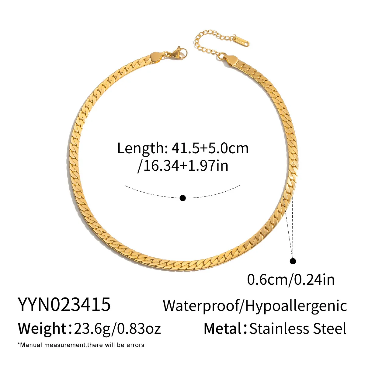 Wholesale Women's Geometric Stacked Chain Necklace Handmade Stainless Steel With 18K Real Gold Pvd Furnace Vacuum Plating - Image 12