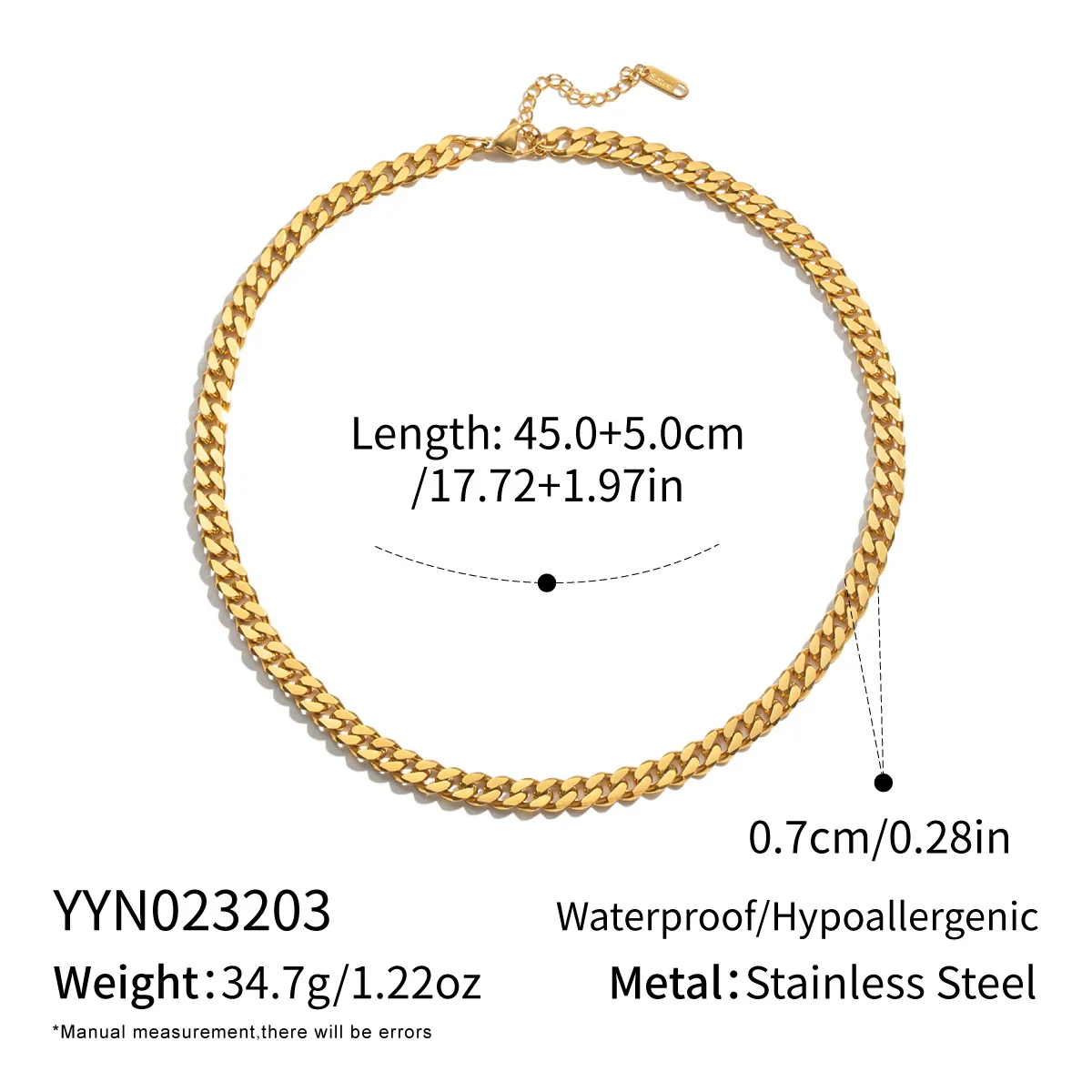 Wholesale Women's Geometric Stacked Chain Necklace Handmade Stainless Steel With 18K Real Gold Pvd Furnace Vacuum Plating - Image 13