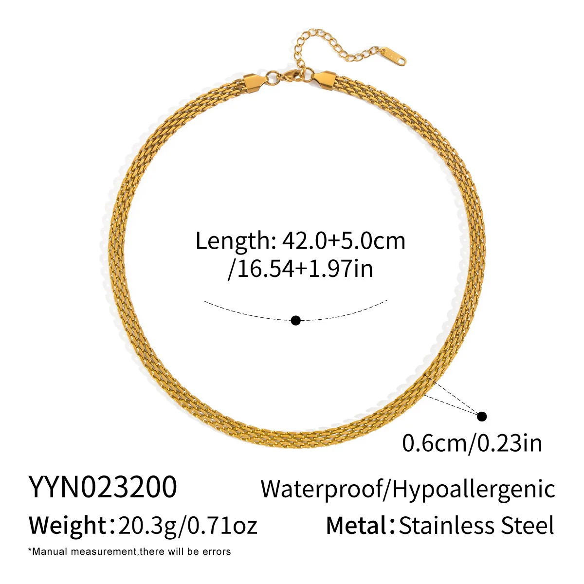 Wholesale Women's Geometric Stacked Chain Necklace Handmade Stainless Steel With 18K Real Gold Pvd Furnace Vacuum Plating - Image 14