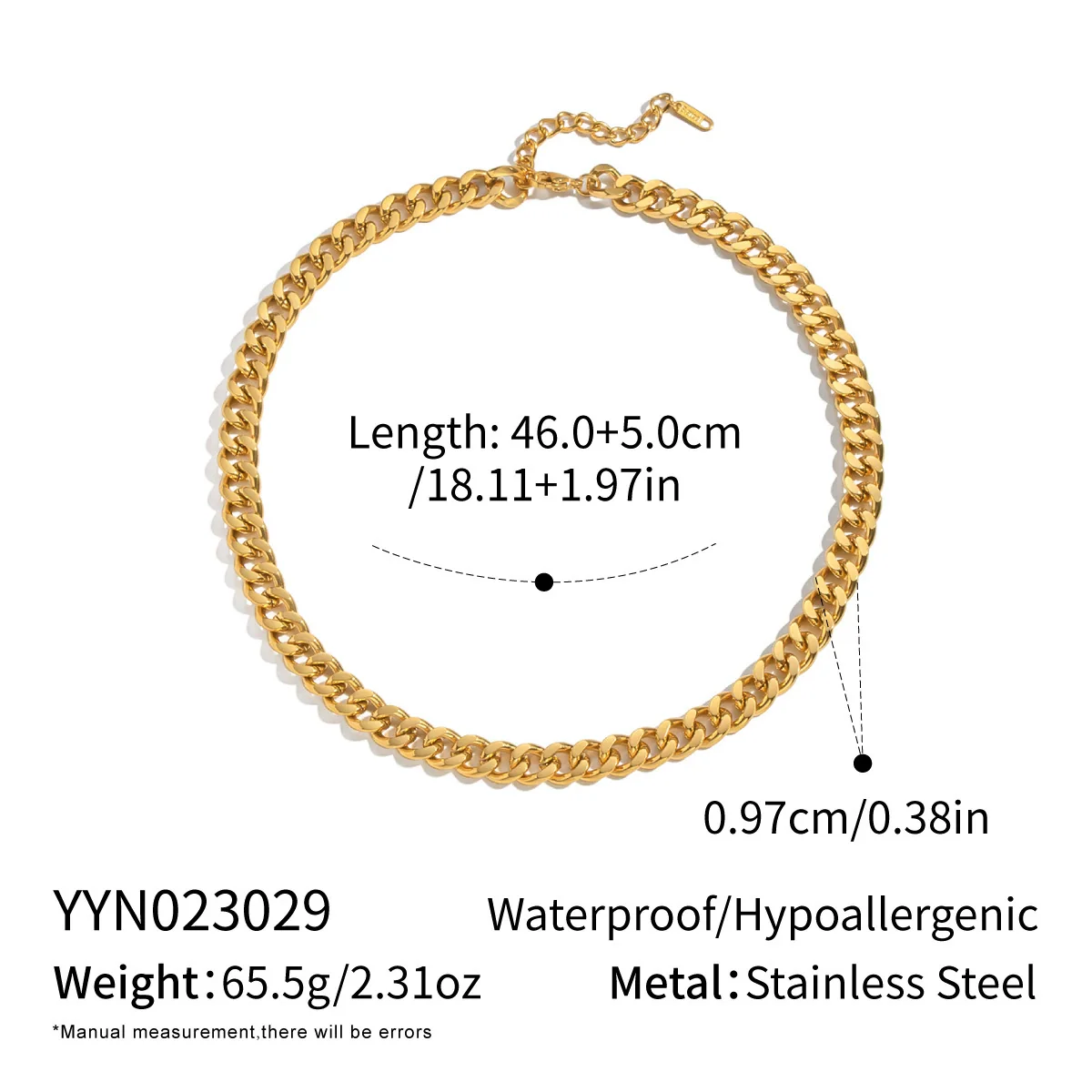 Wholesale Women's Geometric Stacked Chain Necklace Handmade Stainless Steel With 18K Real Gold Pvd Furnace Vacuum Plating - Image 16