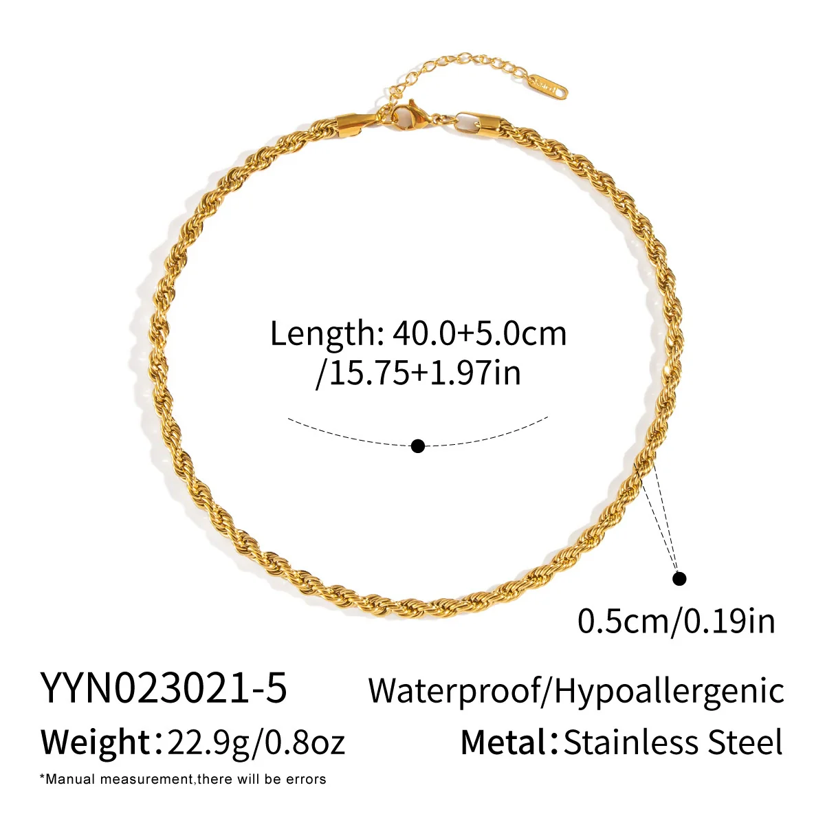 Wholesale Women's Geometric Stacked Chain Necklace Handmade Stainless Steel With 18K Real Gold Pvd Furnace Vacuum Plating - Image 17