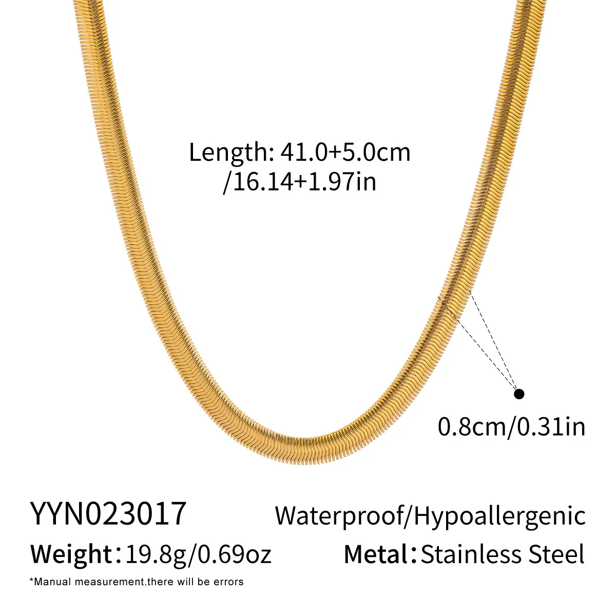 Wholesale Women's Geometric Stacked Chain Necklace Handmade Stainless Steel With 18K Real Gold Pvd Furnace Vacuum Plating - Image 18