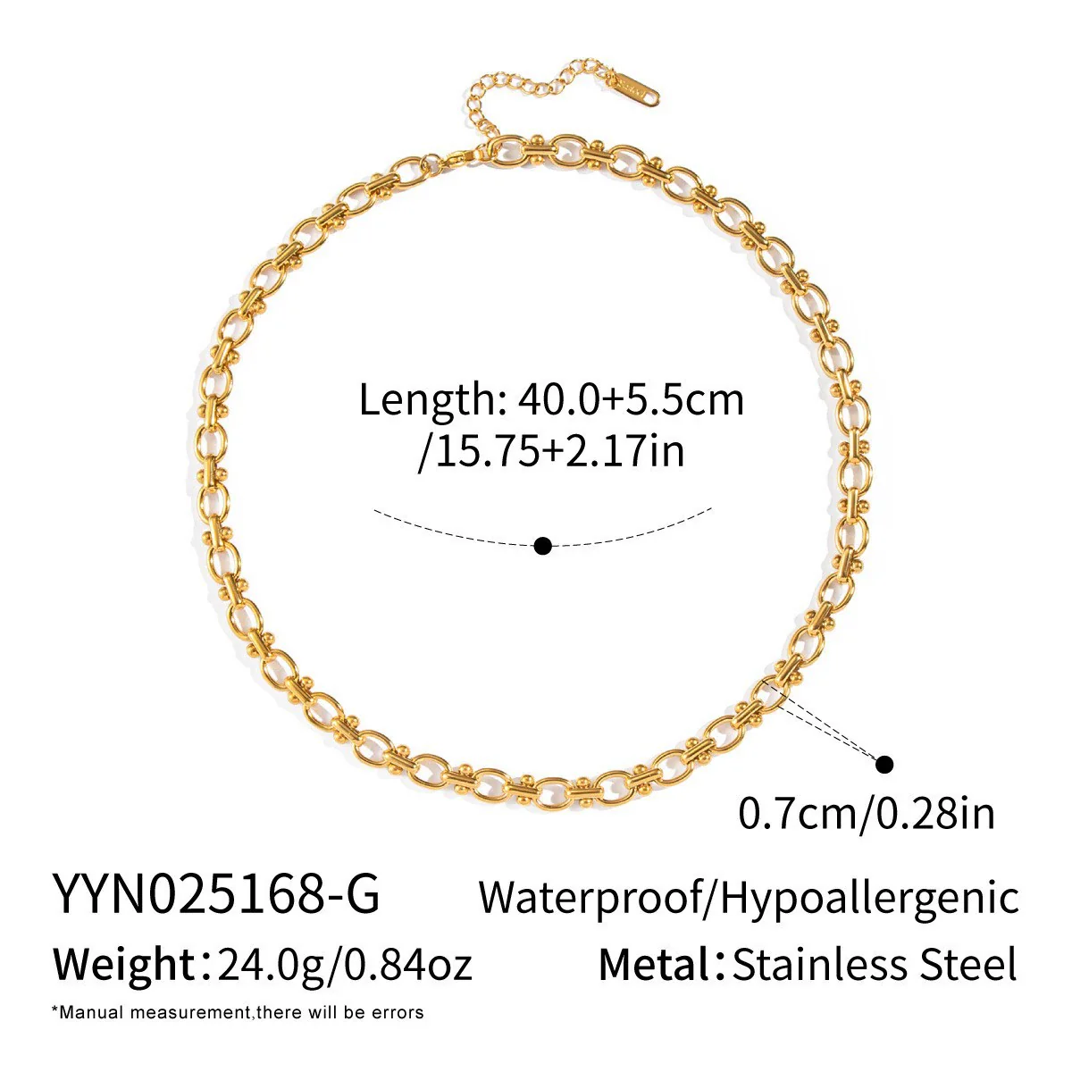 Wholesale Women's Geometric Stacked Chain Necklace Handmade Stainless Steel With 18K Real Gold Pvd Furnace Vacuum Plating - Image 6
