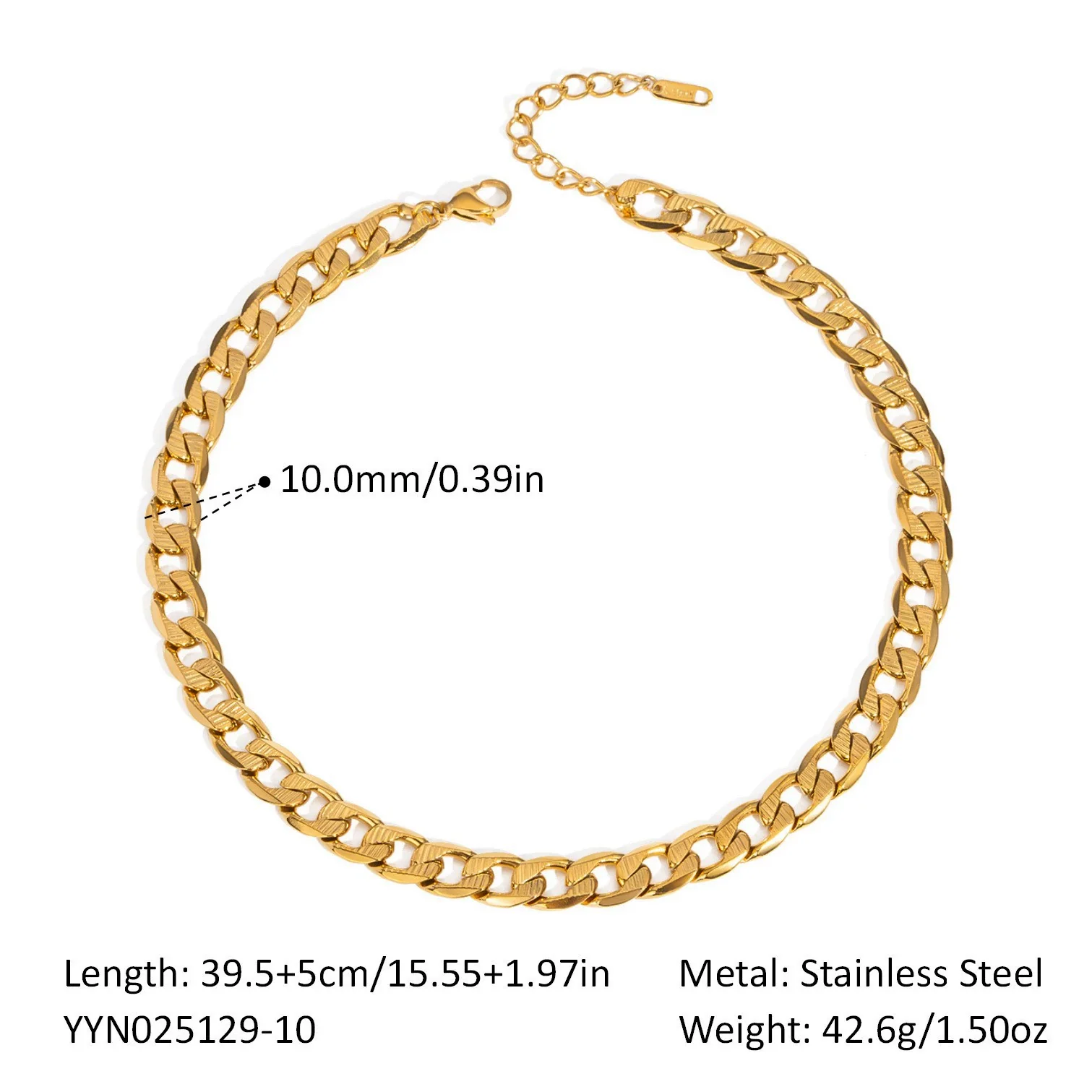 Wholesale Women's Geometric Stacked Chain Necklace Handmade Stainless Steel With 18K Real Gold Pvd Furnace Vacuum Plating - Image 7