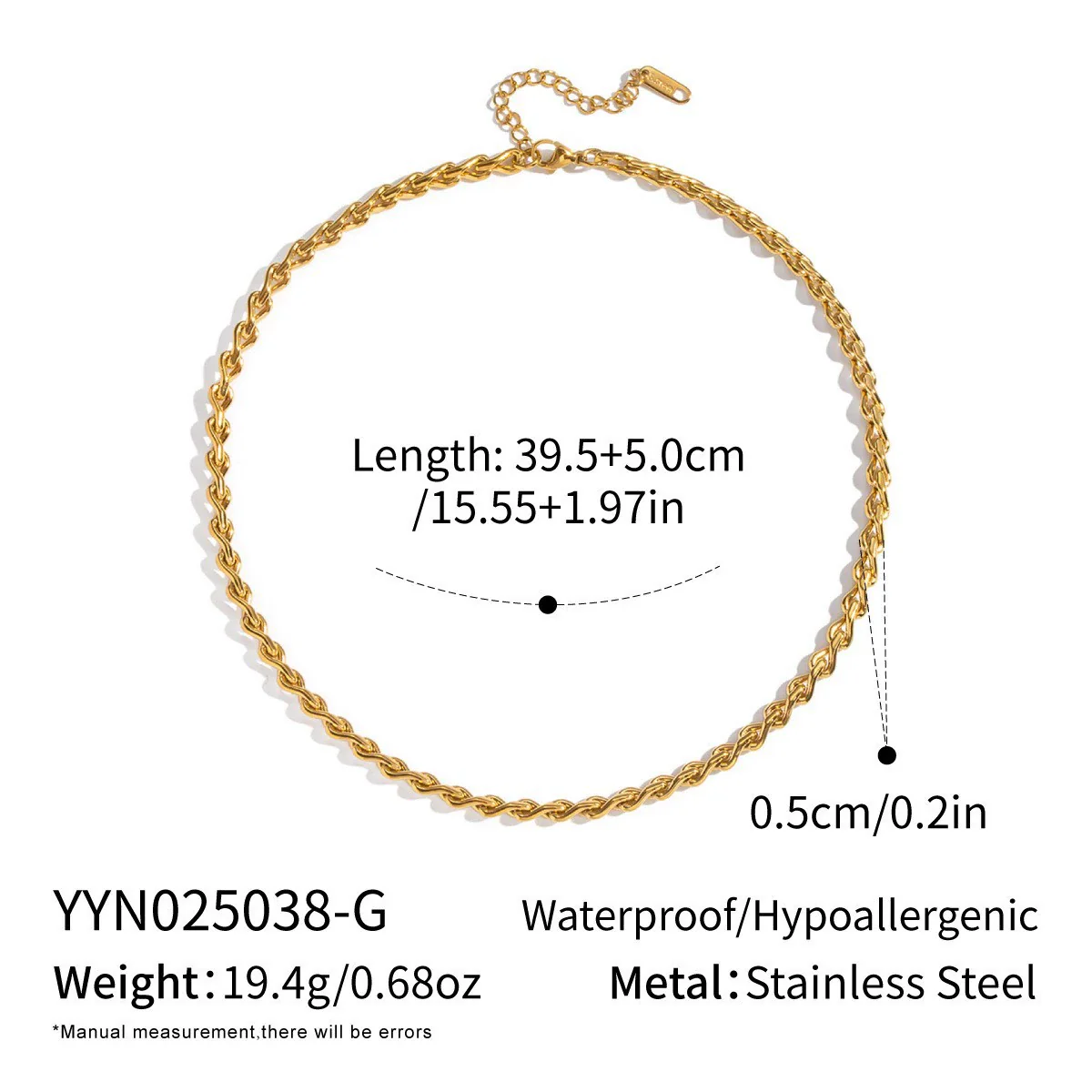 Wholesale Women's Geometric Stacked Chain Necklace Handmade Stainless Steel With 18K Real Gold Pvd Furnace Vacuum Plating - Image 8