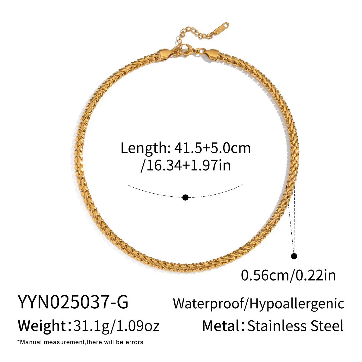 Wholesale Women's Geometric Stacked Chain Necklace Handmade Stainless Steel With 18K Real Gold Pvd Furnace Vacuum Plating - Image 9
