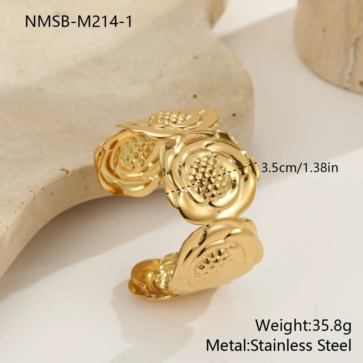 Wholesale Women's Geometric Stainless Steel 18K Electroplated Fashionable Bracelet - Image 9