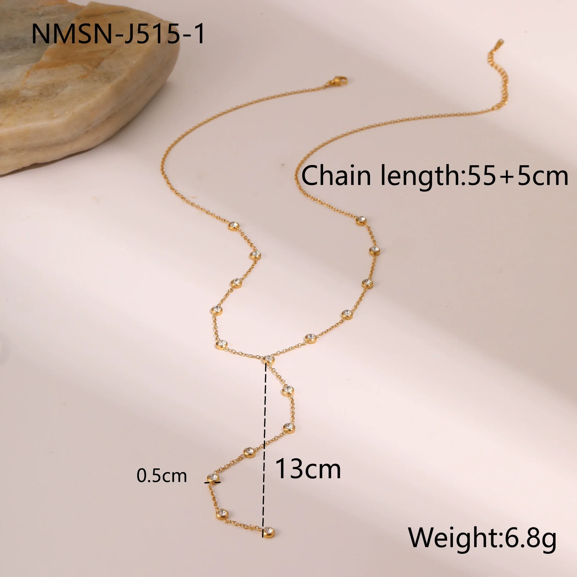 Wholesale Women's Geometric Stainless Steel 18K Electroplated Long Tassel Necklace With Yshaped Regular Chain - Image 6