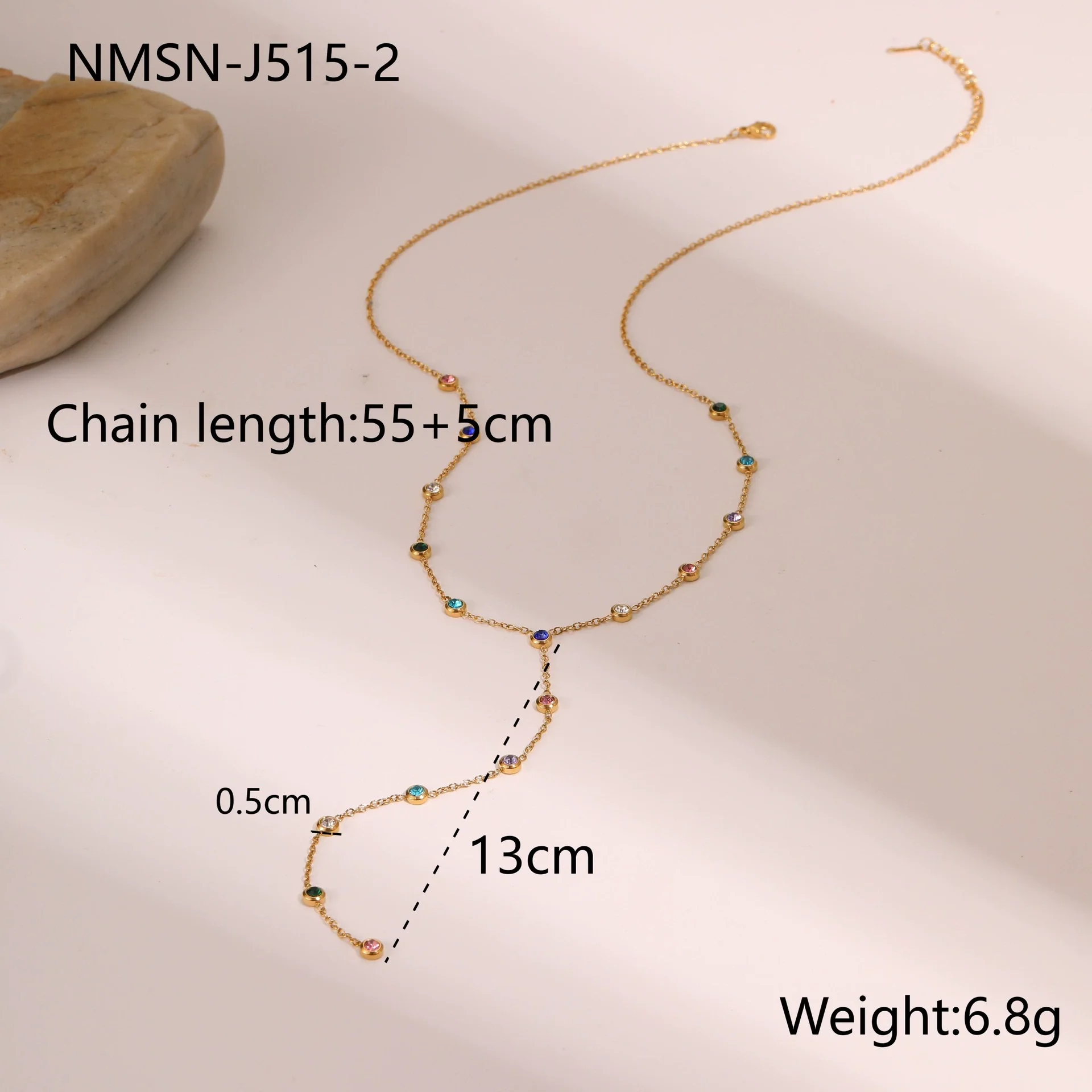 Wholesale Women's Geometric Stainless Steel 18K Electroplated Long Tassel Necklace With Yshaped Regular Chain - Image 7