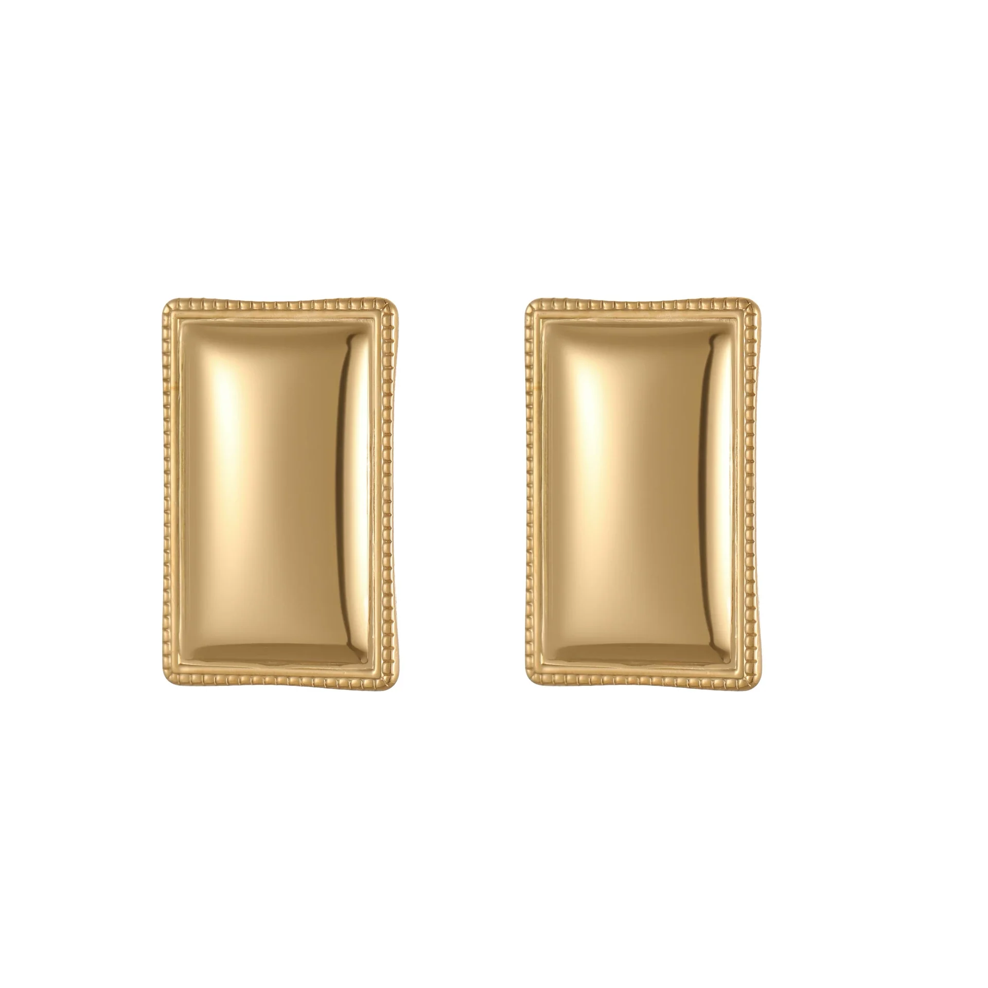Wholesale Women's Geometric Stainless Steel 18K Gold Electroplated Earrings Highend Fashion Jewelry - Image 5
