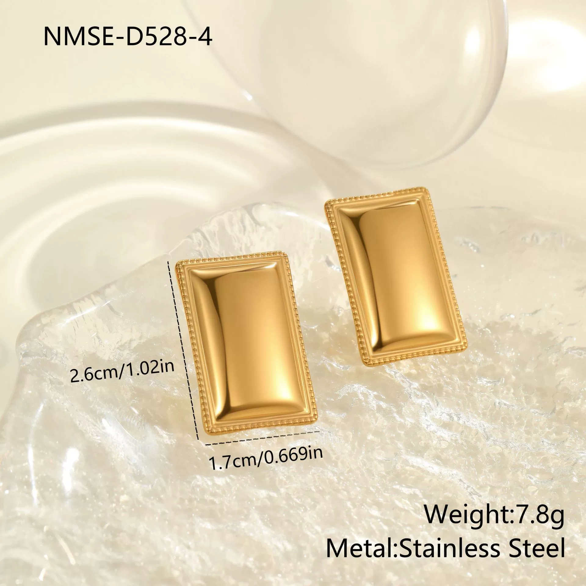 Wholesale Women's Geometric Stainless Steel 18K Gold Electroplated Earrings Highend Fashion Jewelry - Image 6