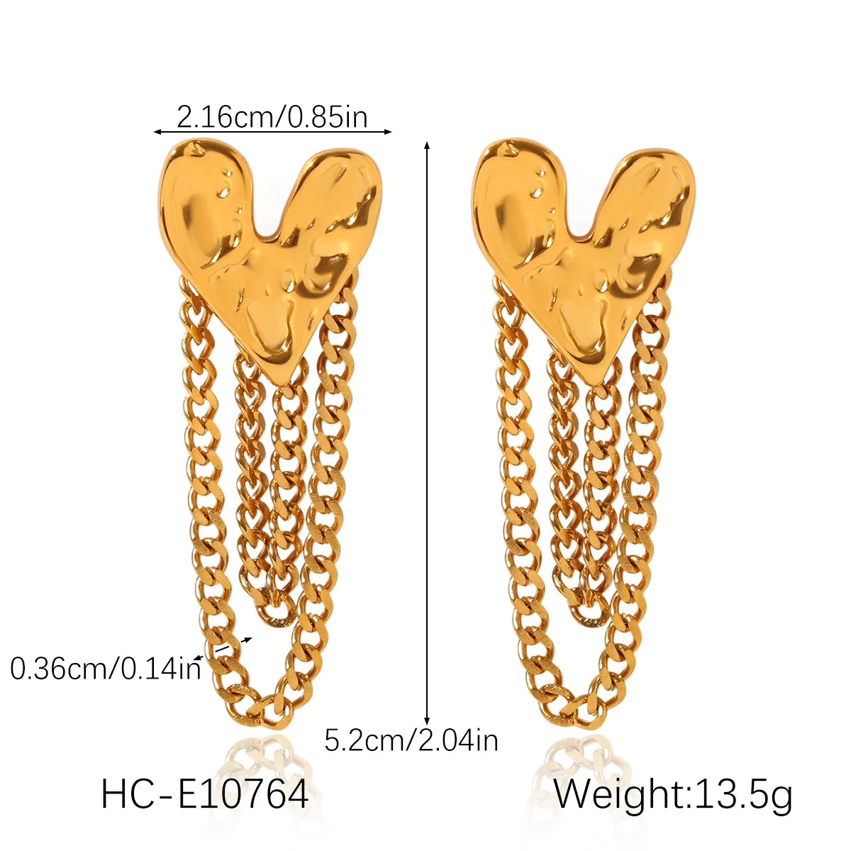 Wholesale Women's Geometric Stainless Steel 18K Gold Electroplated Tassel Long Earrings Jewelry - Image 12