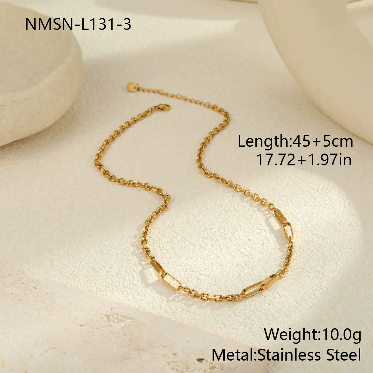 Wholesale Women's Geometric Stainless Steel 18K Gold Plated Chain Necklace Light Luxury Minimalist Fashionable Jewelry - Image 8