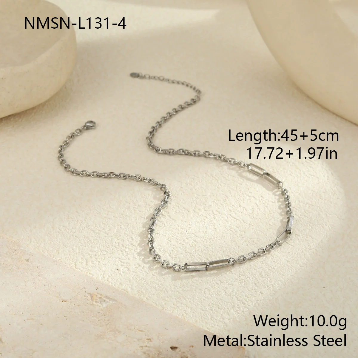 Wholesale Women's Geometric Stainless Steel 18K Gold Plated Chain Necklace Light Luxury Minimalist Fashionable Jewelry - Image 9