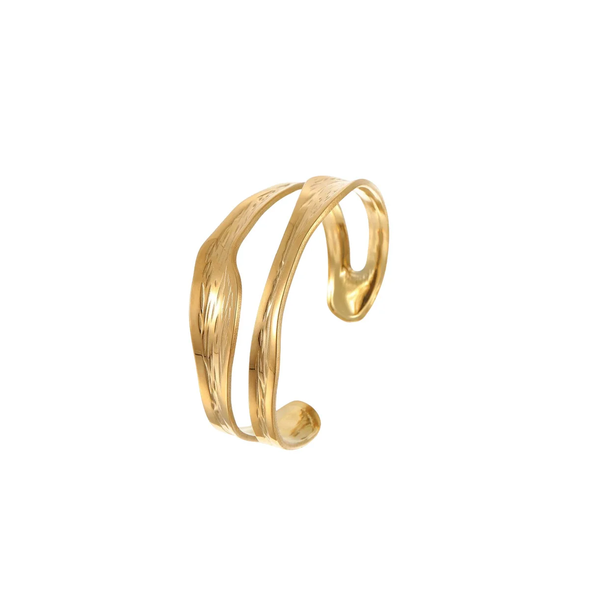 Wholesale Women's Geometric Stainless Steel 18K Gold Plated Fashion Bracelet - Image 5