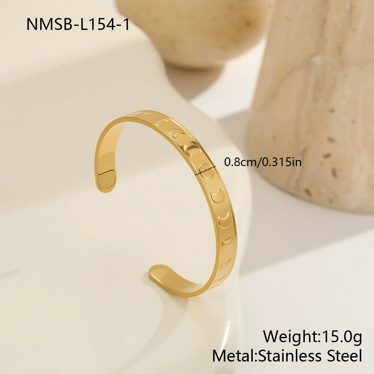 Wholesale Women's Geometric Stainless Steel 18K Gold Plated Fashion Bracelet - Image 6