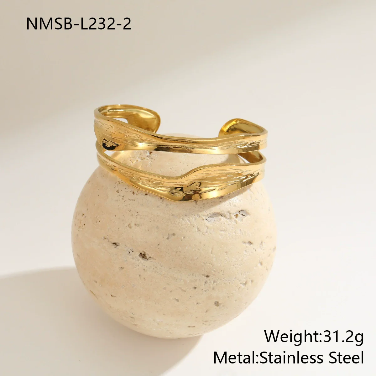 Wholesale Women's Geometric Stainless Steel 18K Gold Plated Fashion Bracelet - Image 7