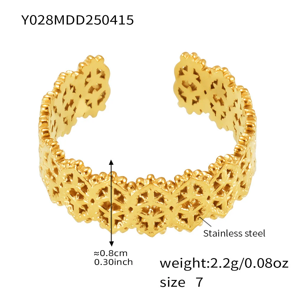 Wholesale Women's Geometric Stainless Steel 18K Gold Plated Finger Ring - Image 14