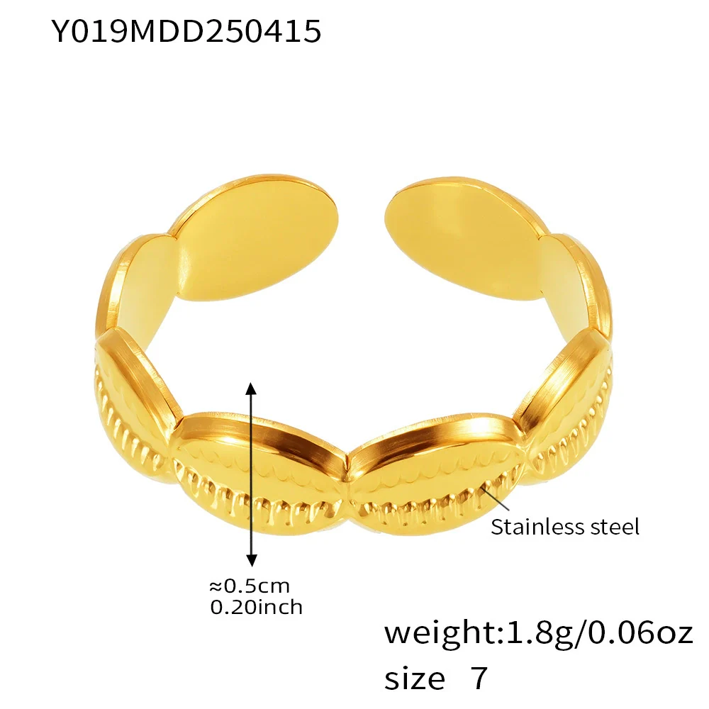 Wholesale Women's Geometric Stainless Steel 18K Gold Plated Finger Ring - Image 5