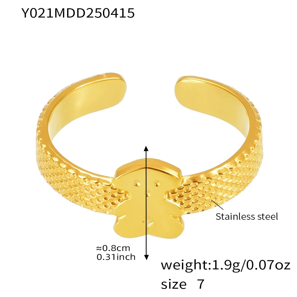 Wholesale Women's Geometric Stainless Steel 18K Gold Plated Finger Ring - Image 7